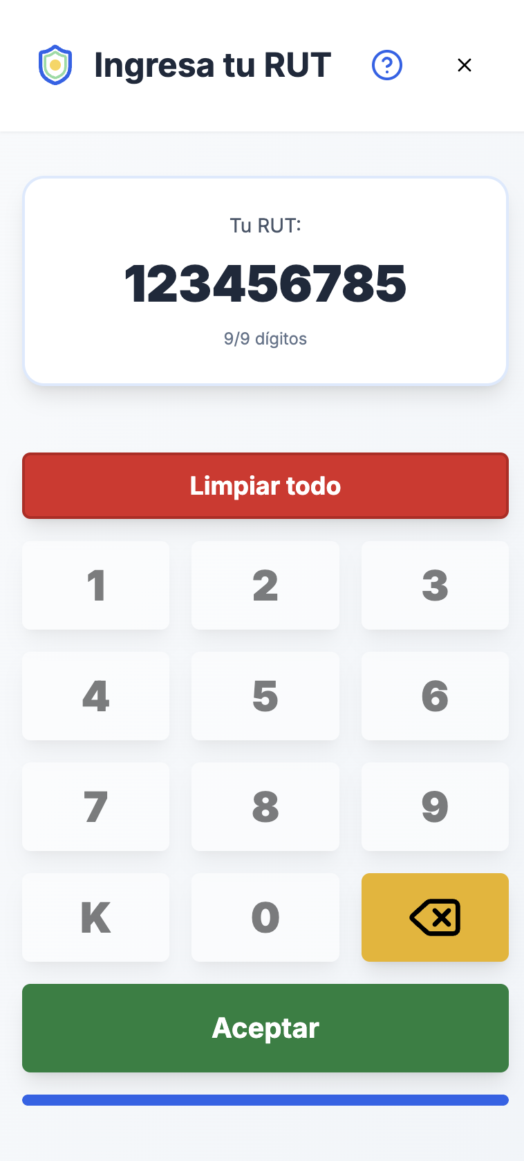 1. Ingreso de RUT