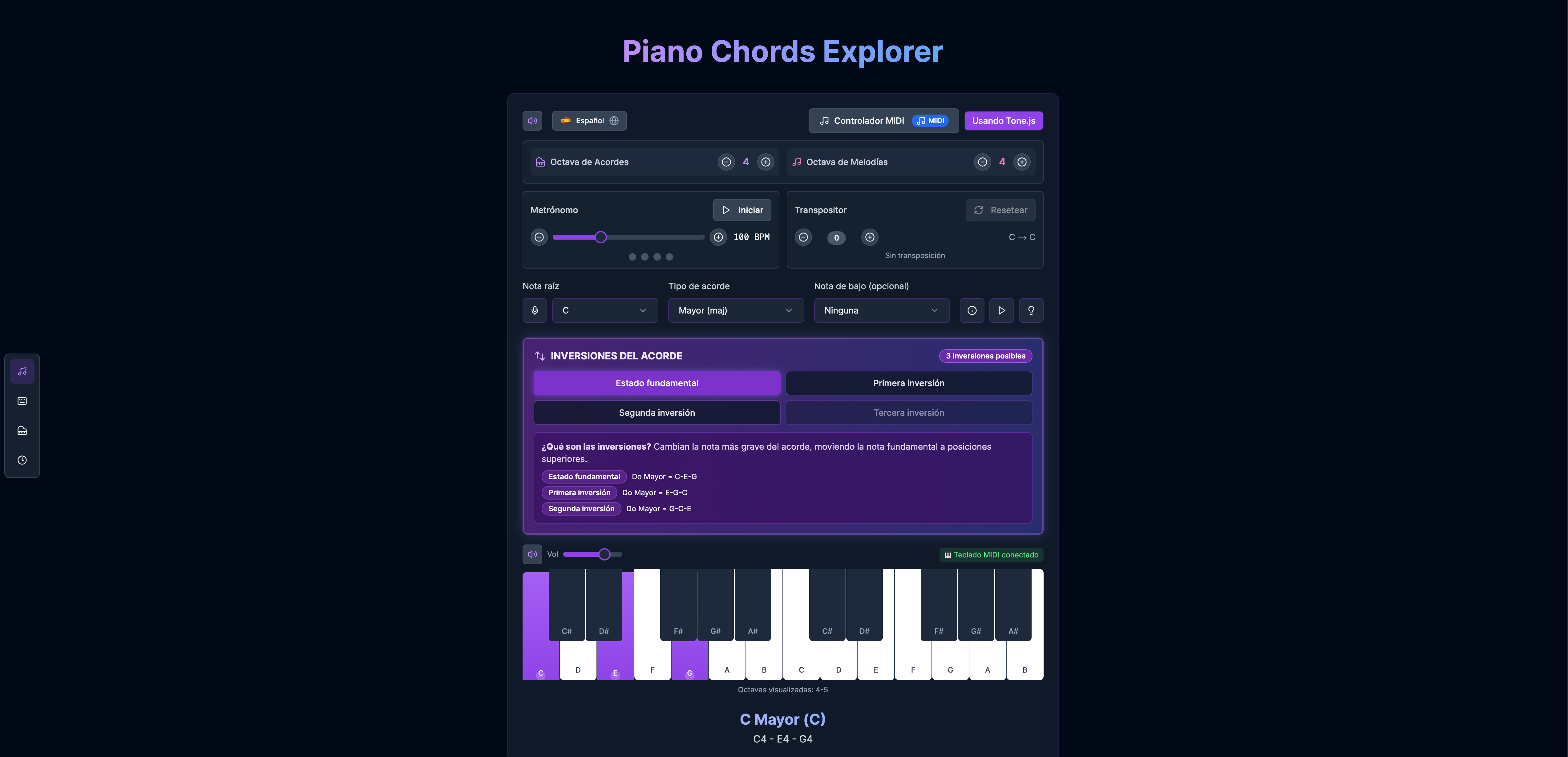 Piano Chords Explorer
